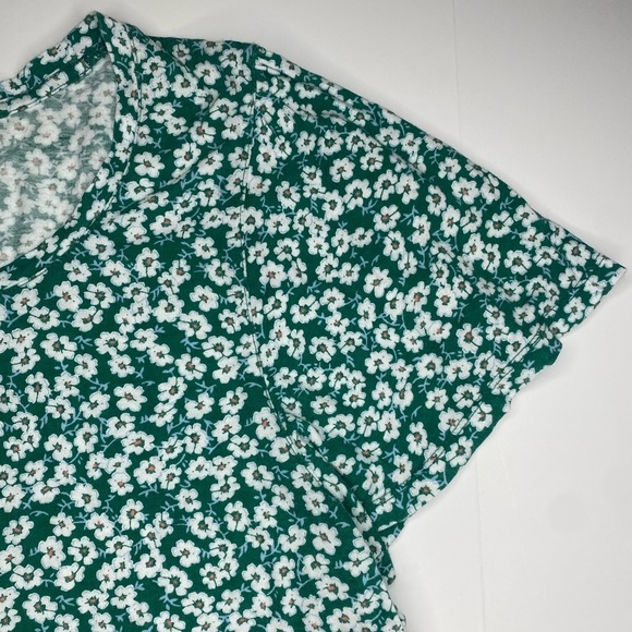 Lucky Brand Lightweight Green Floral Print Scoop Neck T-Shirt Sz XXL - Picture 4 of 5